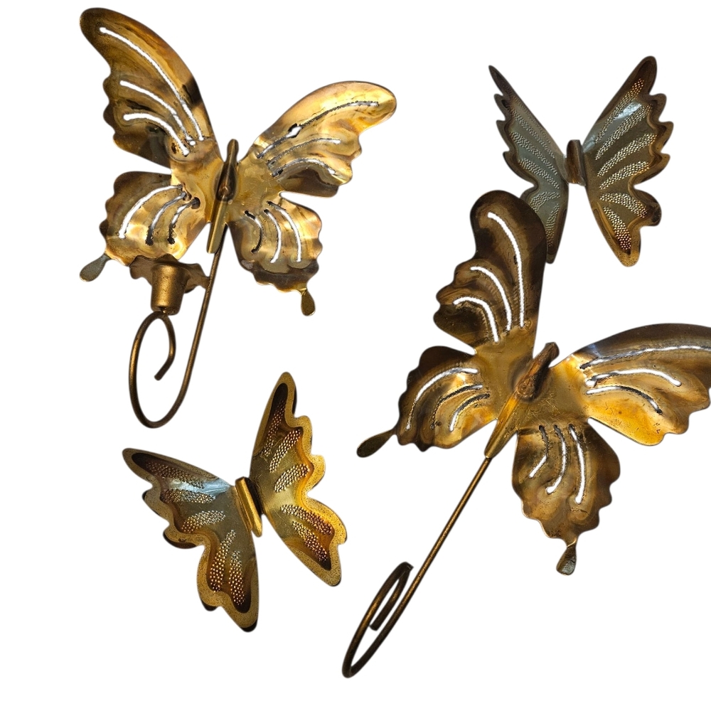 Vintage Brass Butterfly Homco Wall Decor.